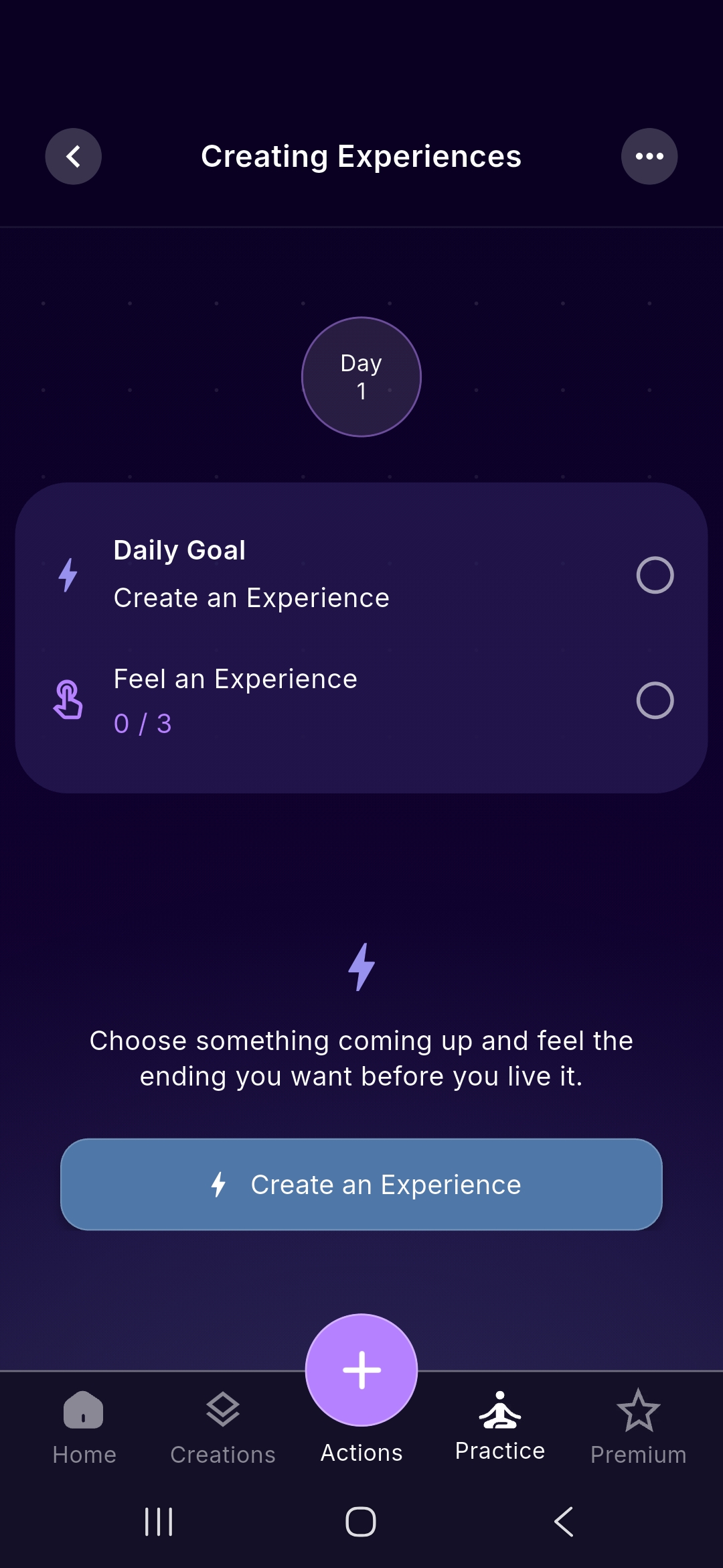 An example Path showing Day 1 and its daily goal